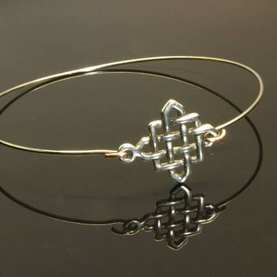 Armreifen silber Anhänger Liebe Frieden Schleife Ornament Armband nach Wahl