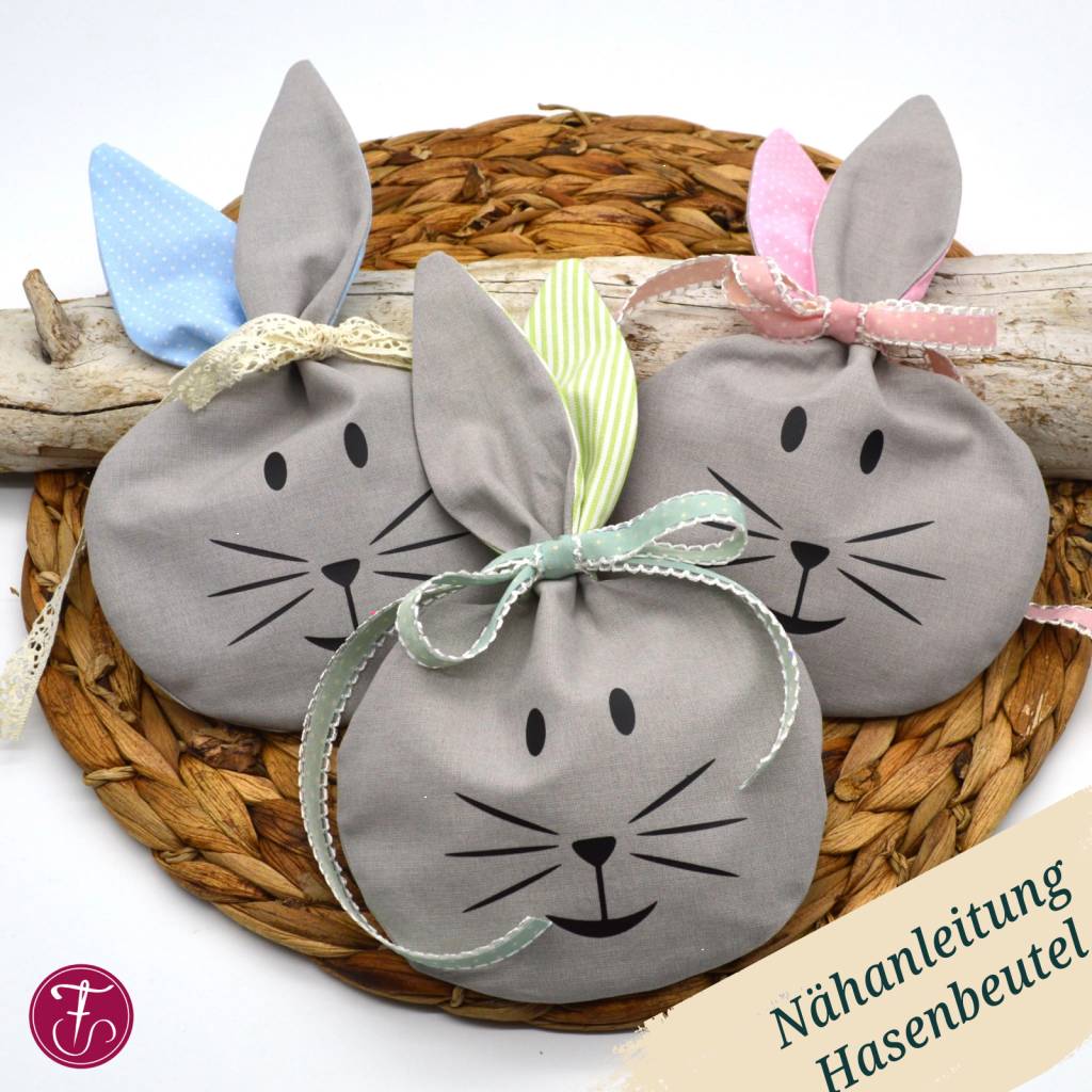 Nähanleitung Osterbeutel Hasenbeutel mit Stickdatei und Plotterdatei Bild 1
