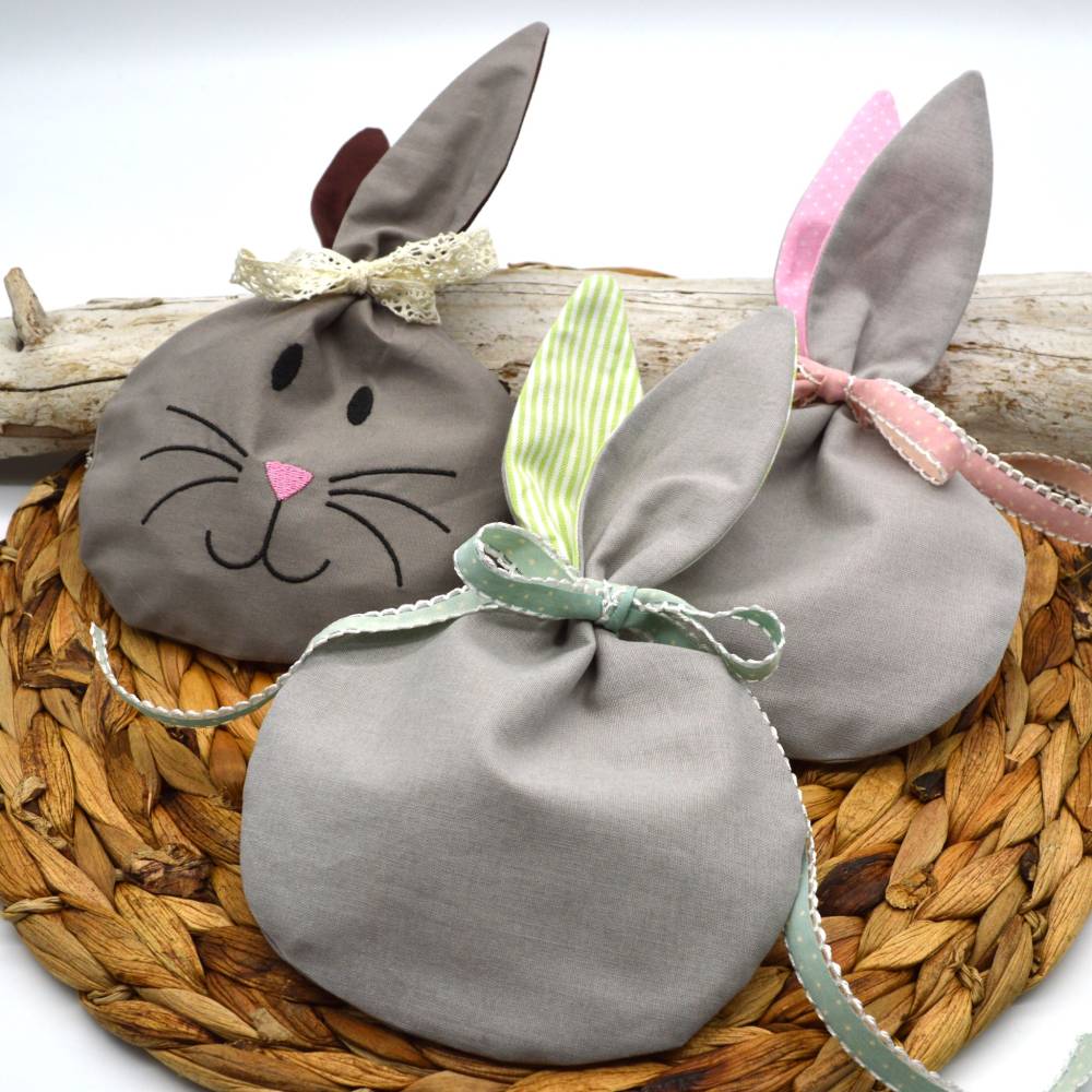 Nähanleitung Osterbeutel Hasenbeutel mit Stickdatei und Plotterdatei Bild 3