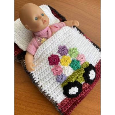  Puppenbettchen - Schlafsack für Puppen ca. 20 cm Blumenwagen sofort lieferbar !!! 