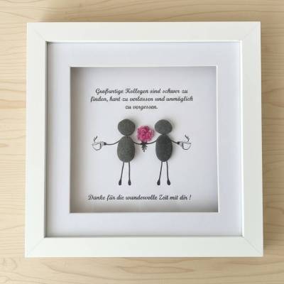 Großartige Kollegen Geschenk – Personalisiertes Steinbild mit Kaffee – Abschiedsgeschenk Unikat STB-199