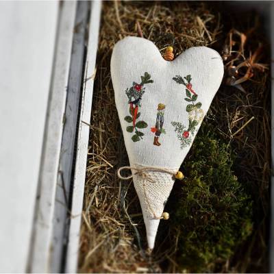 großes Herz - Halbleinen - Garten