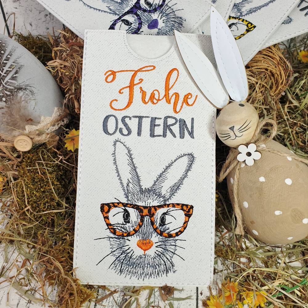 Schokoladenhülle zu Ostern aus Glitzer - Kunstleder in verschiedenen Farben Bild 7