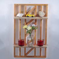 Wandregal aus Paletten- und Bauhölzern, Palettenholz, Regal für Vasen, Möbel, einzigartig, Holz, Wohndeko, deko