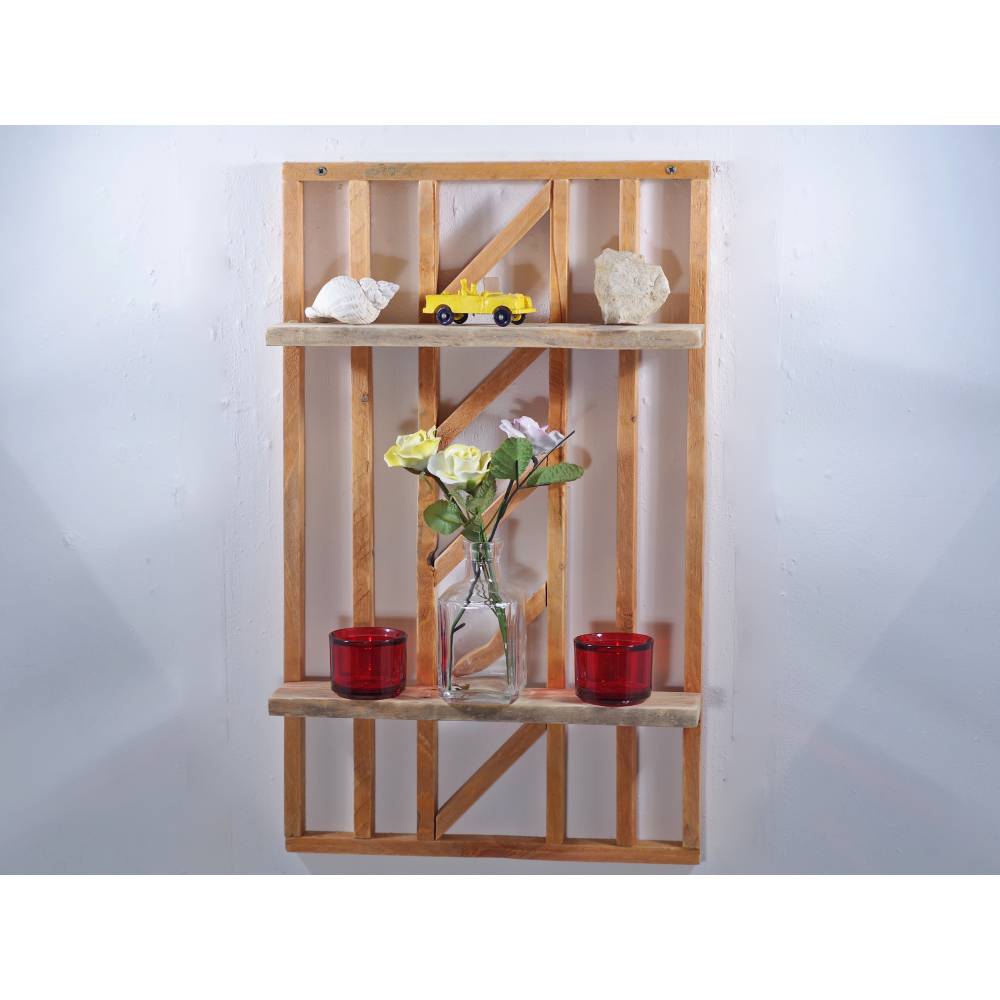 Wandregal aus Paletten- und Bauhölzern, Palettenholz, Regal für Vasen, Möbel, einzigartig, Holz, Wohndeko, deko Bild 10