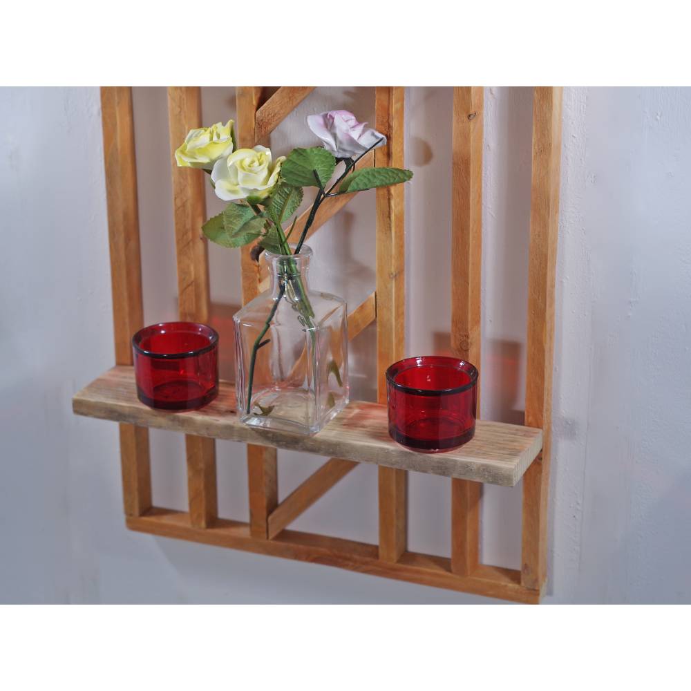 Wandregal aus Paletten- und Bauhölzern, Palettenholz, Regal für Vasen, Möbel, einzigartig, Holz, Wohndeko, deko Bild 2