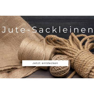 Jute "Horst" von Stofftreff Santi-Mittelgrob ca. 290 g/QM-ca. 150 cm breit-100 Prozent Sackleinen-Meterware