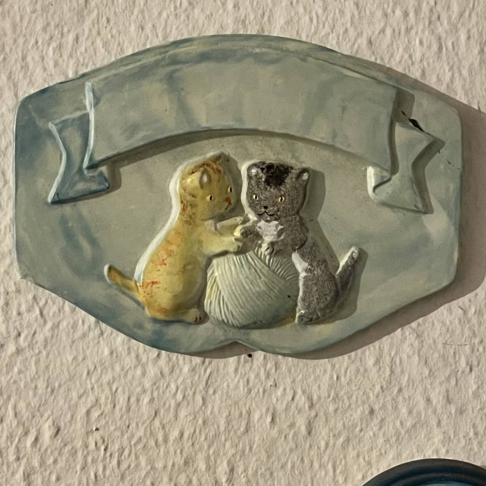Katzen Türschild Namensschild - 1 Relief Katze ca. 16cm zum selber