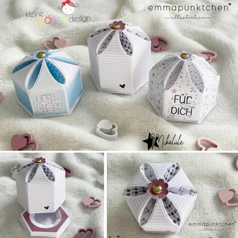 Plotterdatei Süßigkeiten- und Ring-Box, Geschenkbox, Ringkissen für Verlobungsring, Verpackung für Eheringe oder Süßes Bild 10