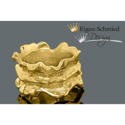 Goldschmiedering "Squessed" , Sterling Silber + 22-karätigen Goldplattierung, Herrenring, Damenring