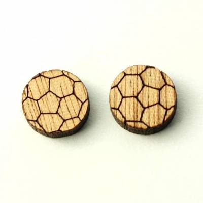 Ohrstecker Ball Fussball Handball Holz Ohrringe Stecker