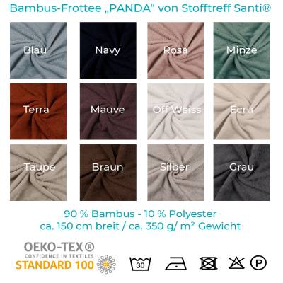Bambus-Frottee-PANDA-150 cm Breite-90 Prozent Bambus-330 g/Qm-50 cm Schritte-Meterware