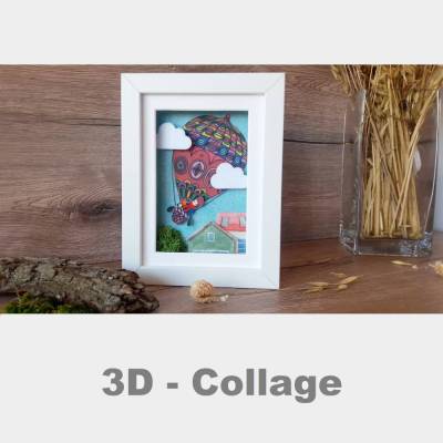 Kinder zimmer bild heissluftballon ballon filz moos 3D unikat bilder