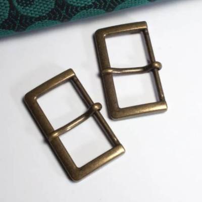 2 bronzefarbene Metallschnallen 40mm – Vintage Gürtelschnalle, schmale Gürtelschließe