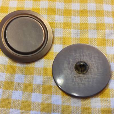Vintage 2 alte große Knöpfe beige-braun