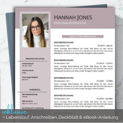 Bewerbungsvorlage deutsch | Word + Pages | Vorlage Lebenslauf, Anschreiben, Deckblatt