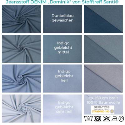 Jeansstoff-DENIM "Dominik" von Stofftreff Santi-50 cm Schritte-Meterware-ca. 150 cm breit-Baumwolle