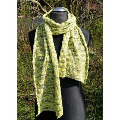 Sommerschal Baumwolle gelb oliv lind