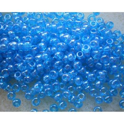 Hochwertige Glasperlen, Rocailles, 2,6 mm / 25 g * hellblau transparent