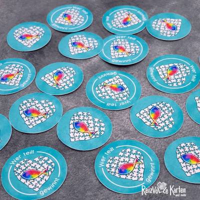 Streuteile Deko Kommunion – Motto „Wer teilt - gewinnt“ – 20 handgemachte Streuteile zur Tischdeko