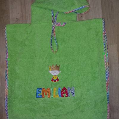 Badeponcho, Poncho mit Stickbild und Name nach Wunsch