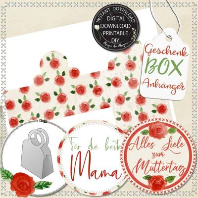 FREEBIE | Muttertag Geschenk Box & Anhänger | DIY zum selbst drucken | PDF Datei