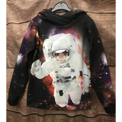 ASTRONAUT im WELTALL * Sterne Galaxien * ganzes Panel 100 x 145 cm * JERSEY * Sommerstoff * fein weich und gut zu tragen