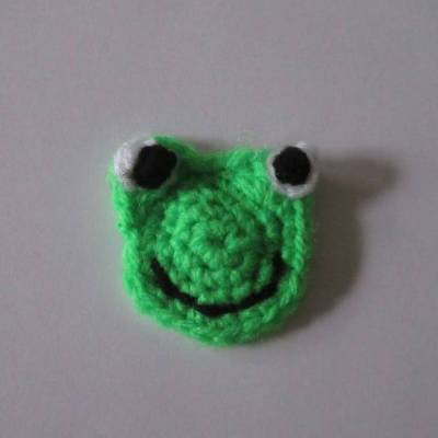 Frosch Aufnäher - Häkelapplikation