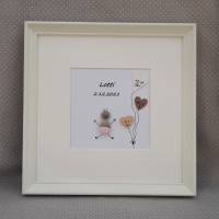 Steinbild Mädchen zur Geburt mit Namen, Geschenk Geburt Mädchen, Geschenk Taufe Mädchen, Geldgeschenk