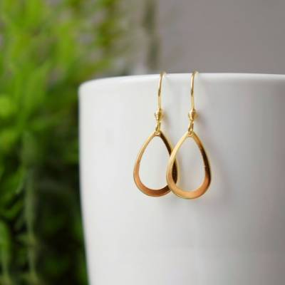Hängeohrringe Tropfen, Anhänger Tropfen Ohrringe Gold, Ohrhänger, Geometrische, minimalistischer Schmuck, Edelstahl