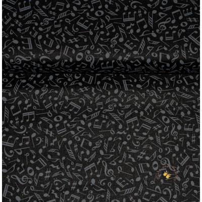 19,00 EUR/m Meterware Quilting Treasures Musik Noten schwarzer US-Designerstoff Kissen Decken Taschen Accessoires
