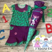 zauberhaftes Set zur Einschulung * Schultüte & Rock & Shirt gr.122/128 *