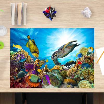 Schreibtischunterlage – Unterwasserwelt – 60 x 40 cm – Schreibunterlage für Kinder aus erstklassigem Premium Vinyl – Mad