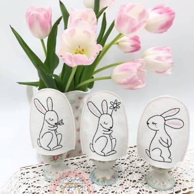 Digitale Stickserie Kazumi Dreambunnies Eierwärmer ITH 10x10 (4x4") 