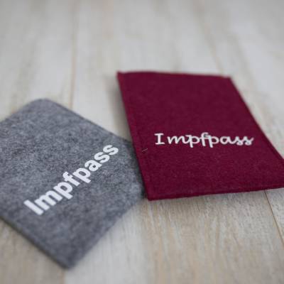 Impfpass Impfasshülle grau, weinrot