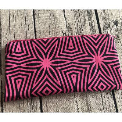 tolles Schlampermäppchen - Federmäppchen Pink Schwarz Geografisch - Einschulung - 