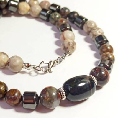 Herren Kette Edelsteinkette Unisex