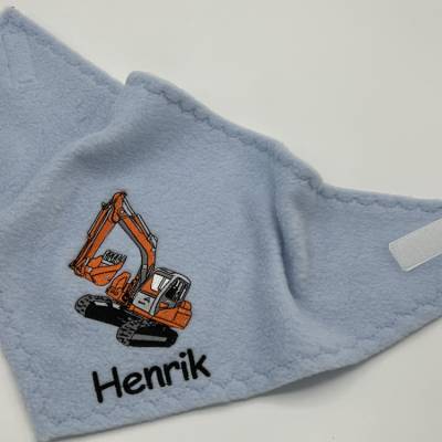 Kinder Fleece Halstuch + Motiv Bagger / Tieflöffelbagger ( #Nr.60 )  +Name