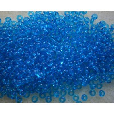 Hochwertige Glasperlen, Rocailles, 2,6 mm / 25 g * türkis / capriblau transparent