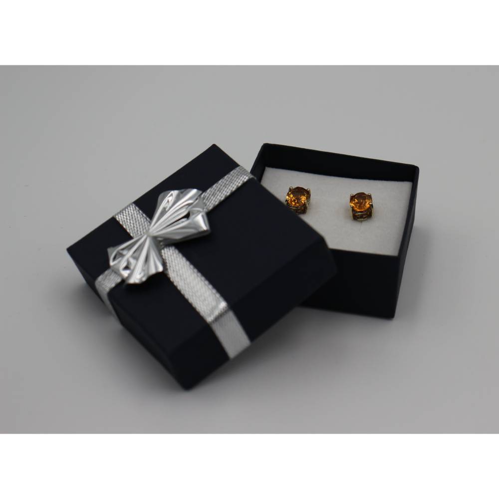 585er Goldohrstecker mit Citrin – 14 k Gelbgoldschmuck mit Citrin Bild 3