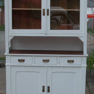 Küchenschrank um 1920 – Antik & restauriert im Shabby Chic, H 200 cm B 118 cm T 45 cm
