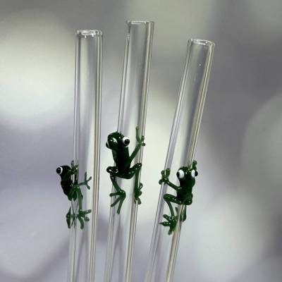 Glas-Trinkhalm - Frosch