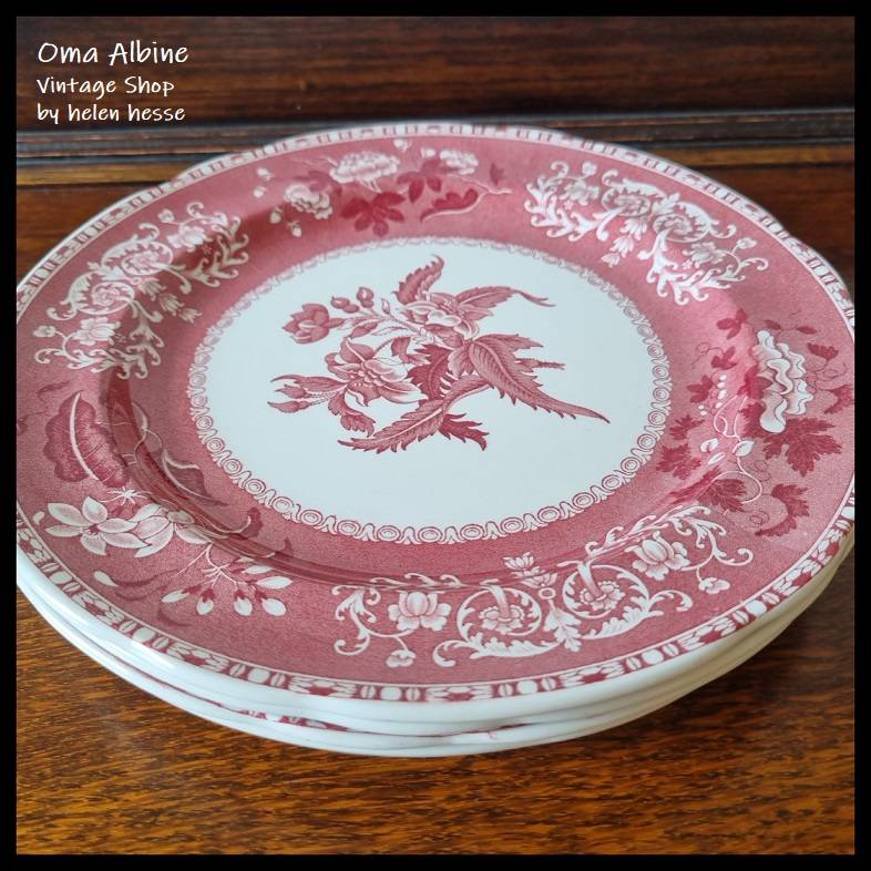 Vintage SPEISETELLER - alte englische Porzellanmanufaktur Spode - CAMILLA PINK