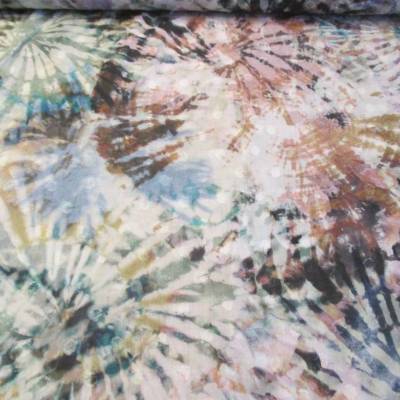 Tie Dye Dobby Digital Batik Druck Voile offwhite/bunt (1m/14,-€)