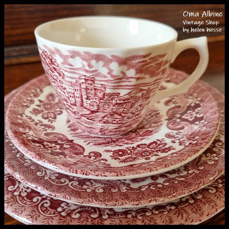Vintage GEDECK 4-teilig 60er Jahre - altes englisches Keramikgeschirr von Hostess Tableware