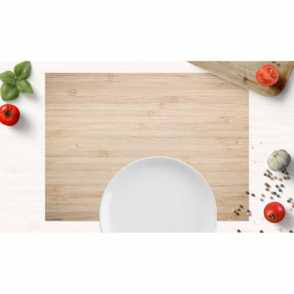 Tischsets I Platzsets abwaschbar - Bambus Optik - aus Premium Vinyl - 4  Stck - 44 x 32 cm - rutschfeste Tischdekoration
