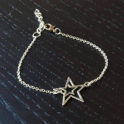 Armreifen Verbinder Stern silber zart Star Kette