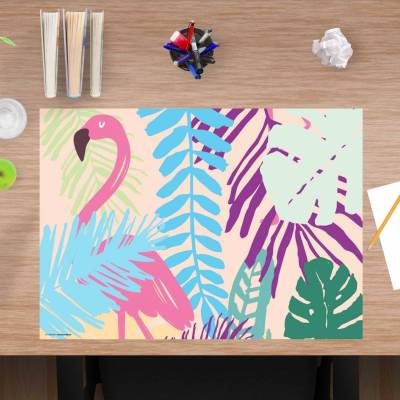 Schreibtischunterlage – Flamingo – 60 x 40 cm – Schreibunterlage für Kinder aus erstklassigem Premium Vinyl – Made in Ge