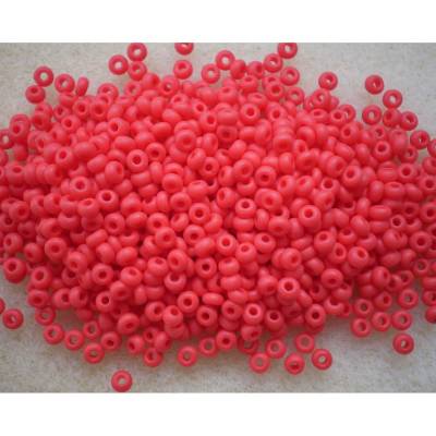 Hochwertige Glasperlen, Rocailles, 2,6 mm / 25 g * rot opak matt