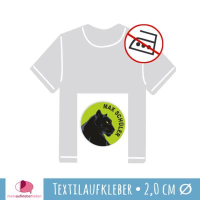 45 Textilaufkleber | Panther grün - 2 cm Ø - ohne Bügeln